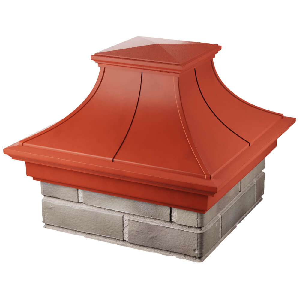 Колпак Zking Монблан Премиум Красный на столб 1.5х1.5 кирпича (385х385мм) в Ялте фото