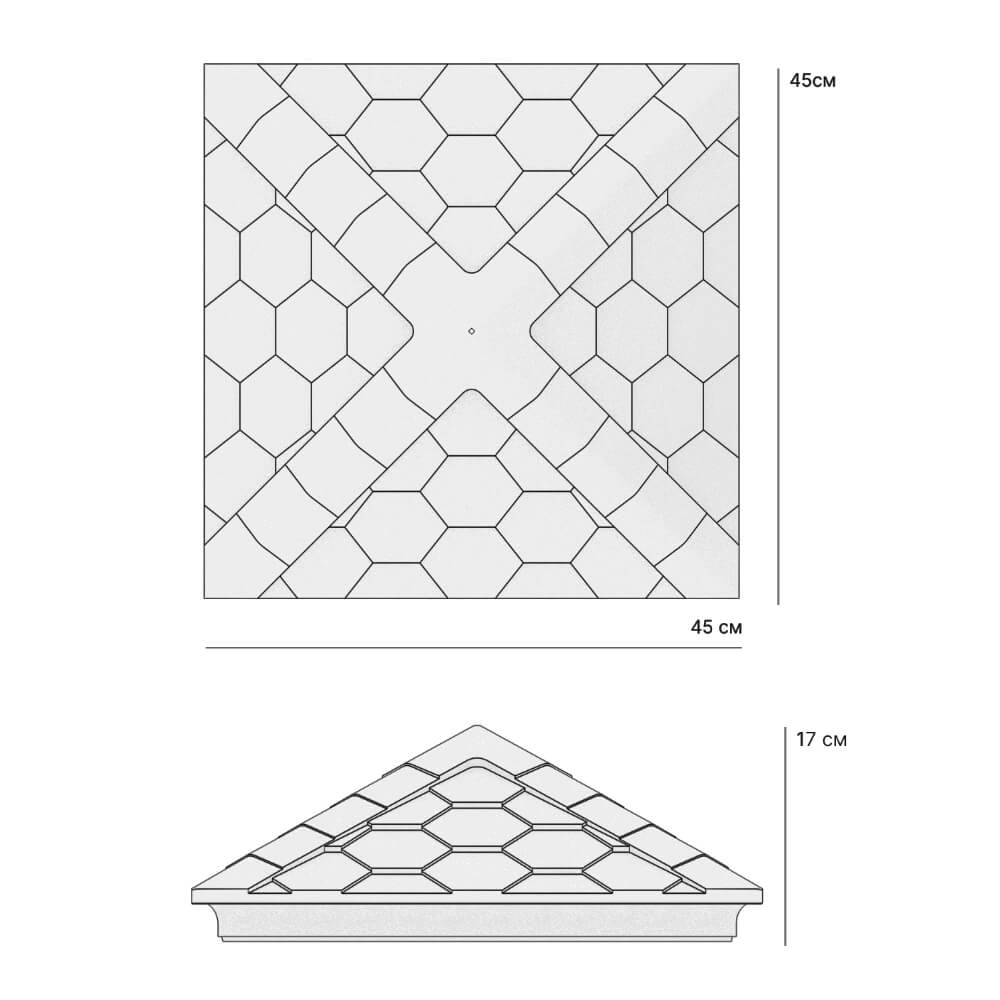 Колпак Zking Эверест Красный на столб 1.5х1.5 кирпича (390х390мм) в Ялте фото
