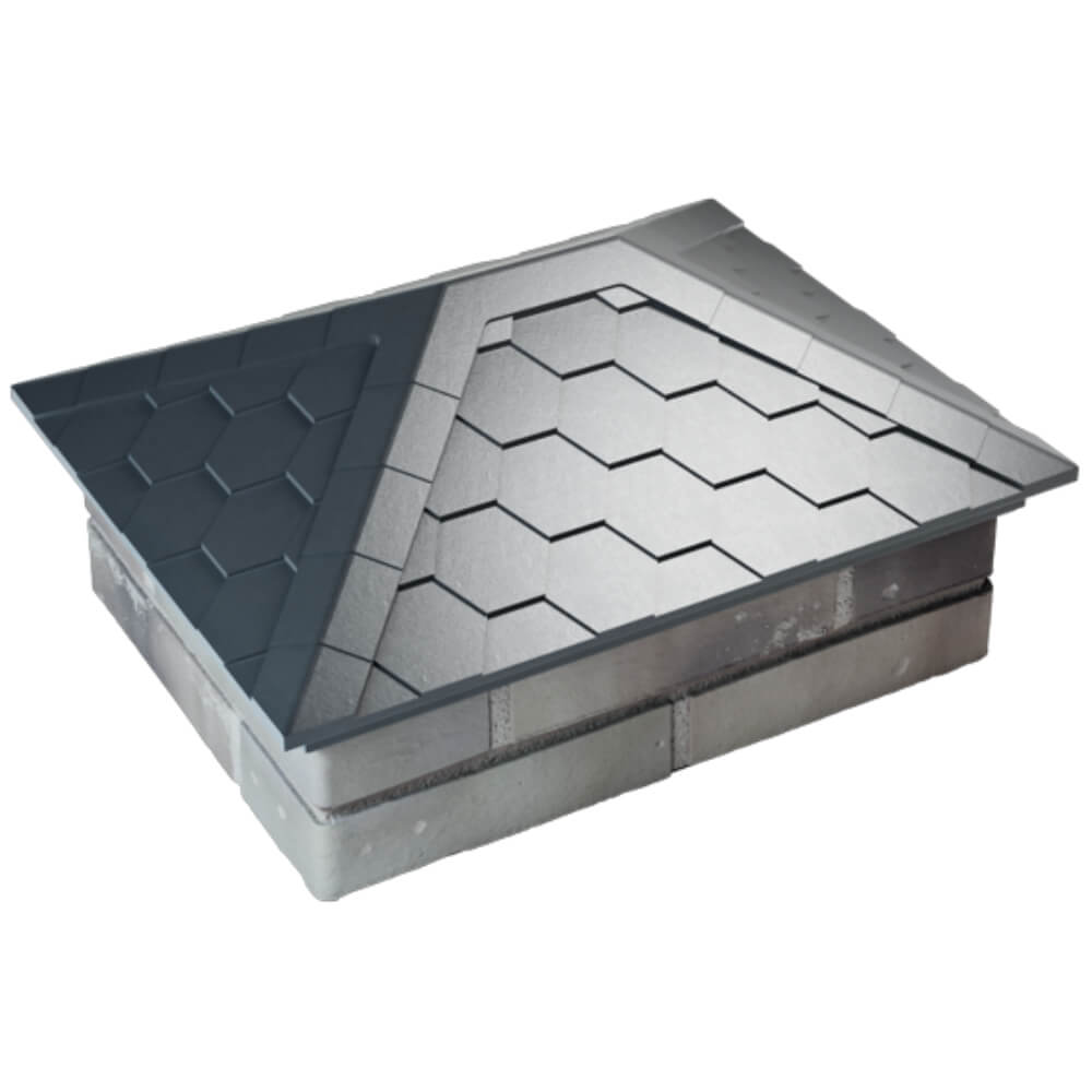 Колпак Zking Эверест Серый на столб 2х1.5 кирпича (520х390мм) Ялта фото