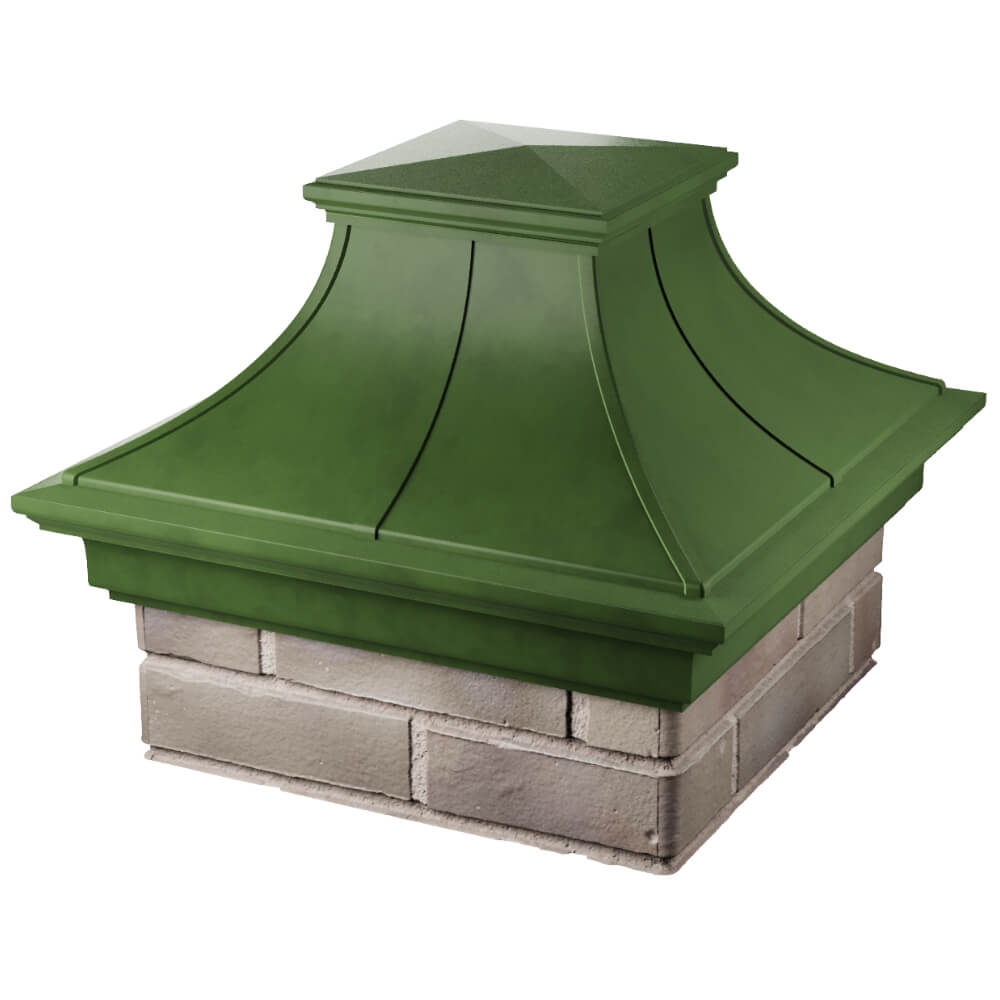 Колпак Zking Монблан Премиум Зеленый на столб 1.5х1.5 кирпича (385х385мм) в Ялте фото