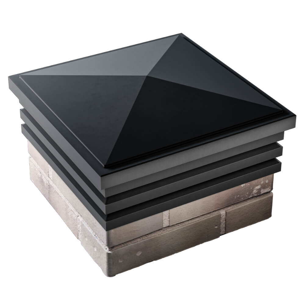 Колпак Zking Бона ХайТек Черный на столб 1.5х1.5 кирпича (385х385мм) в Ялте фото