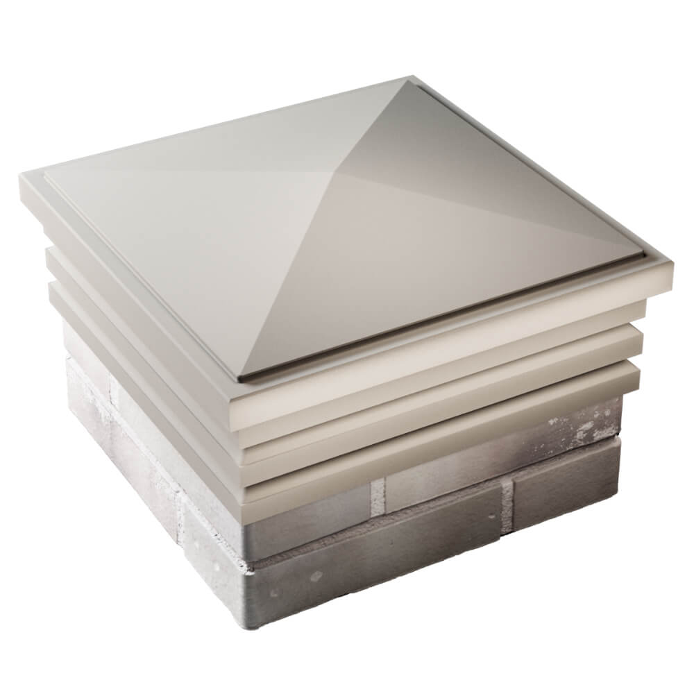 Колпак Zking Бона ХайТек Бежевый на столб 1.5х1.5 кирпича (385х385мм) в Ялте фото