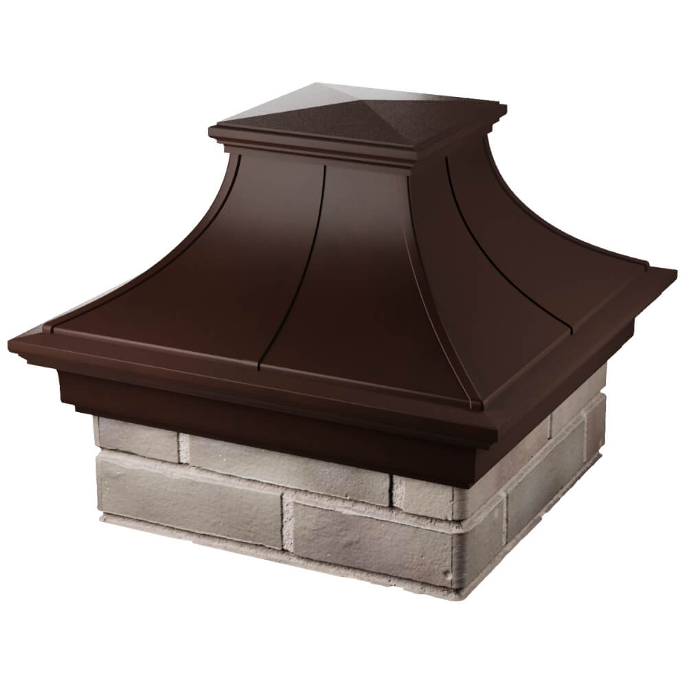 Колпак Zking Монблан Премиум Коричневый на столб 1.5х1.5 кирпича (385х385мм) в Ялте фото