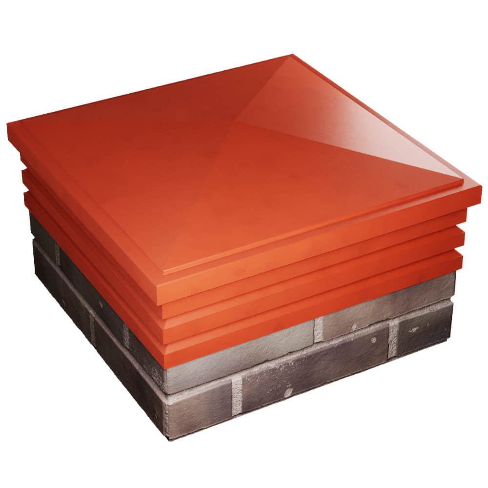 Колпак Zking Бона ХайТек Красный на столб 2х2 кирпича (513х513мм) в Ялте фото