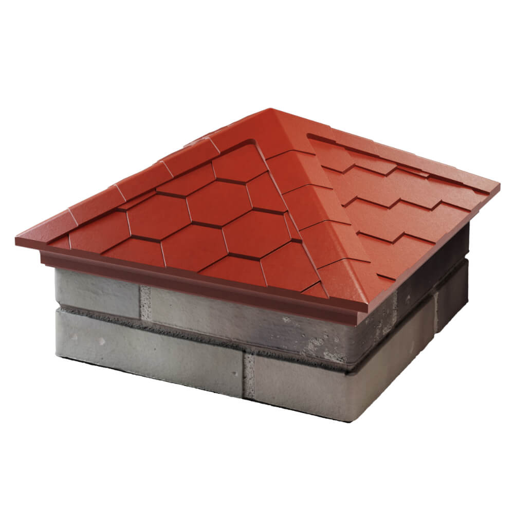 Колпак Zking Эверест Красный на столб 1.5х1.5 кирпича (390х390мм) в Ялте фото