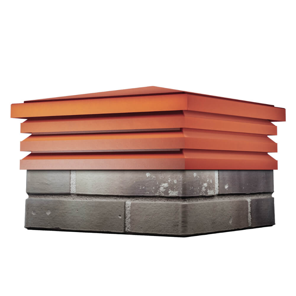 Колпак Zking Бона ХайТек Красный на столб 1.5х1.5 кирпича (385х385мм) в Ялте фото