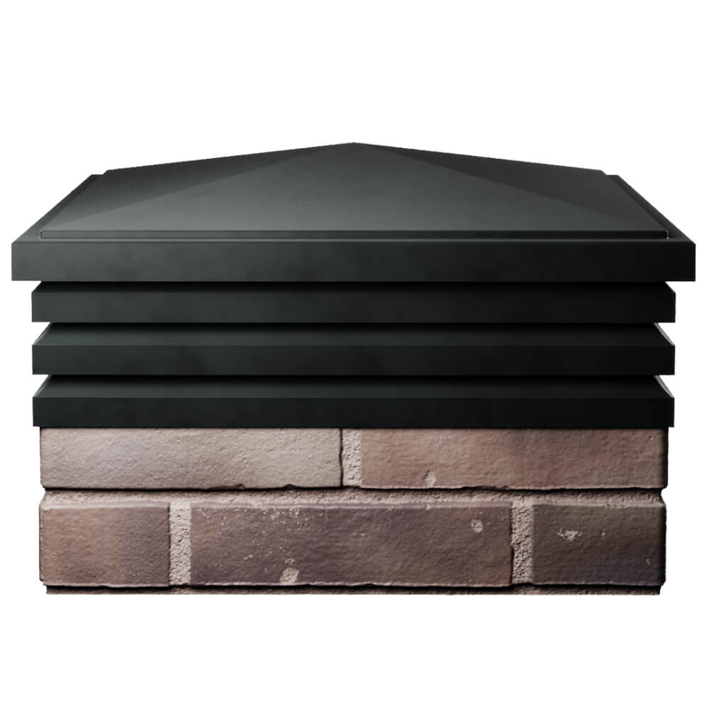 Колпак Zking Бона ХайТек Черный на столб 2х2 кирпича (513х513мм) Ялта фото