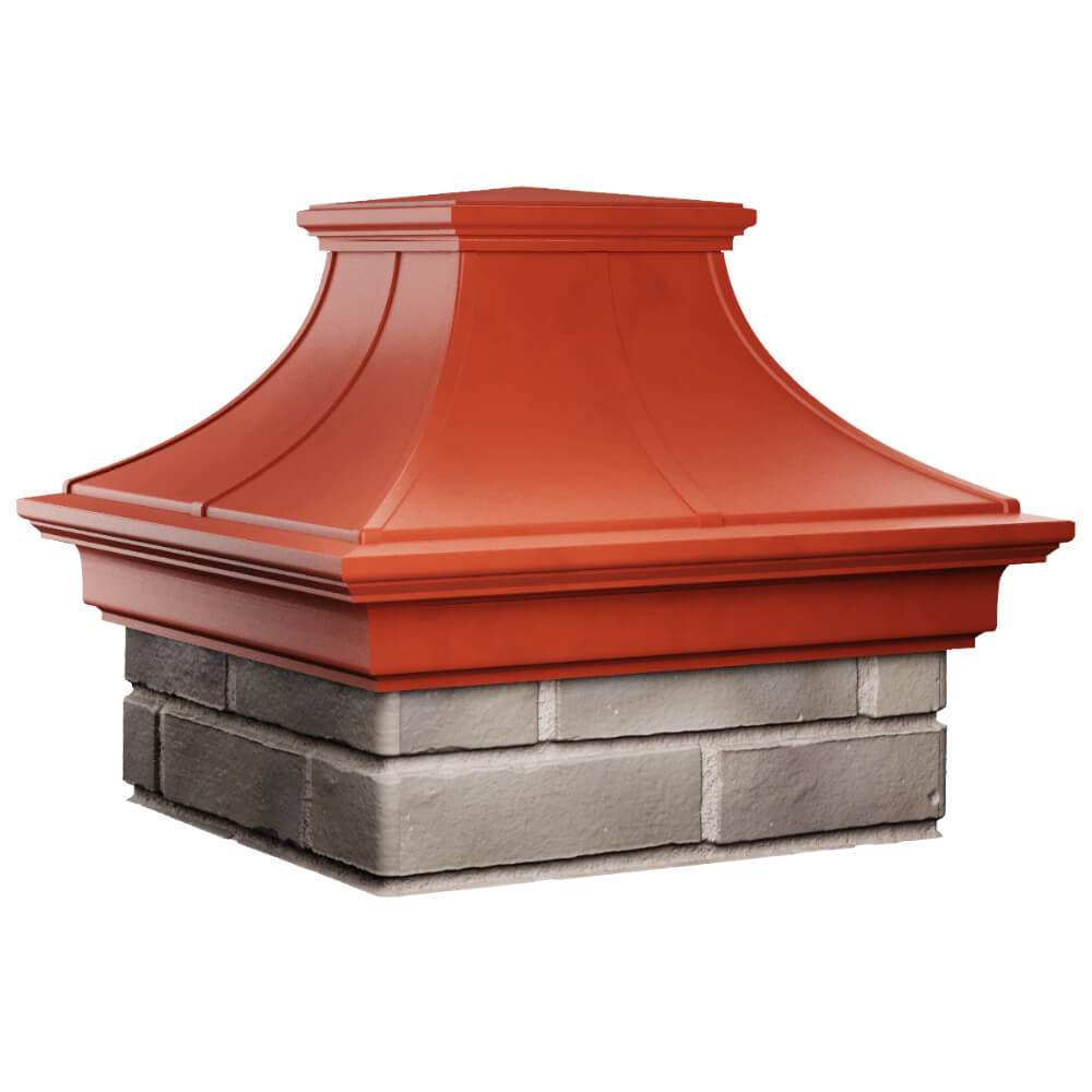 Колпак Zking Монблан Премиум Красный на столб 1.5х1.5 кирпича (385х385мм) в Ялте фото