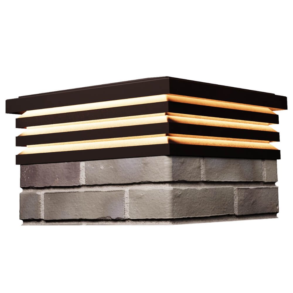 Колпак Zking Бона ХайТек Коричневый на столб 1.5х1.5 кирпича (385х385мм) с подсветкой в Ялте фото