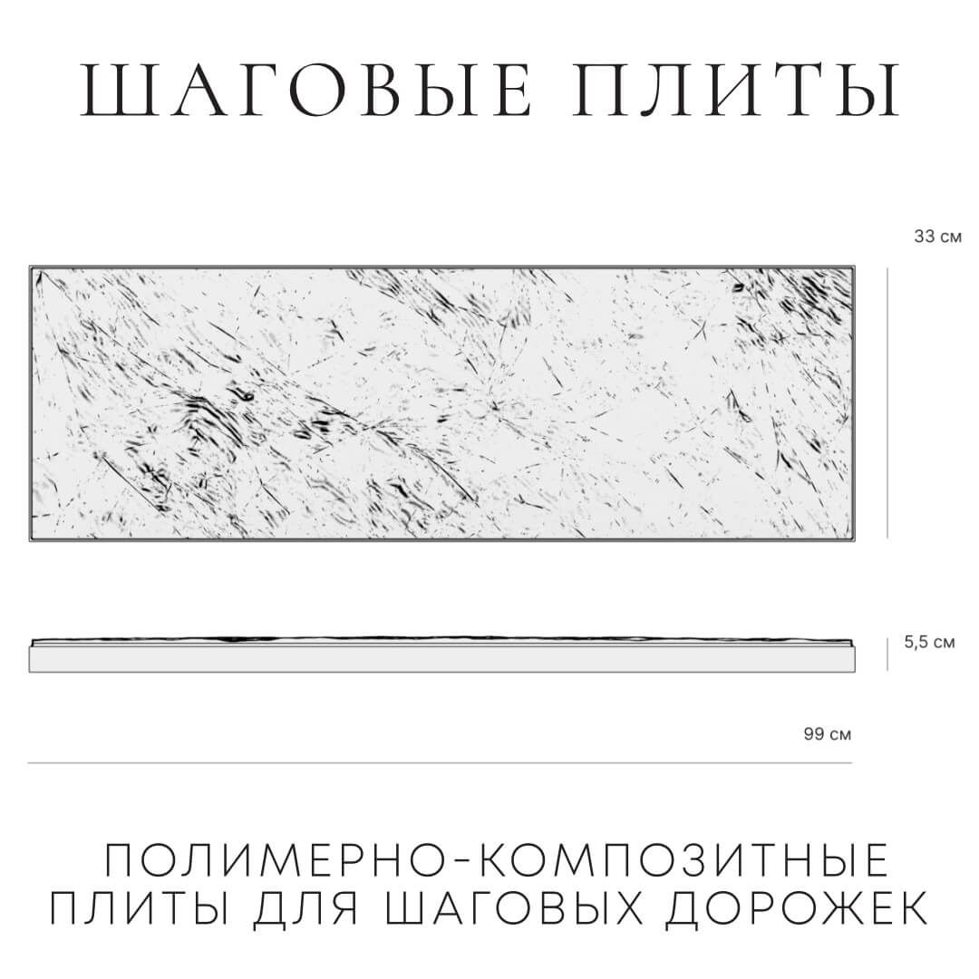 Шаговая плита STONE Графитовый Серый 990х330х55мм в Ялте фото