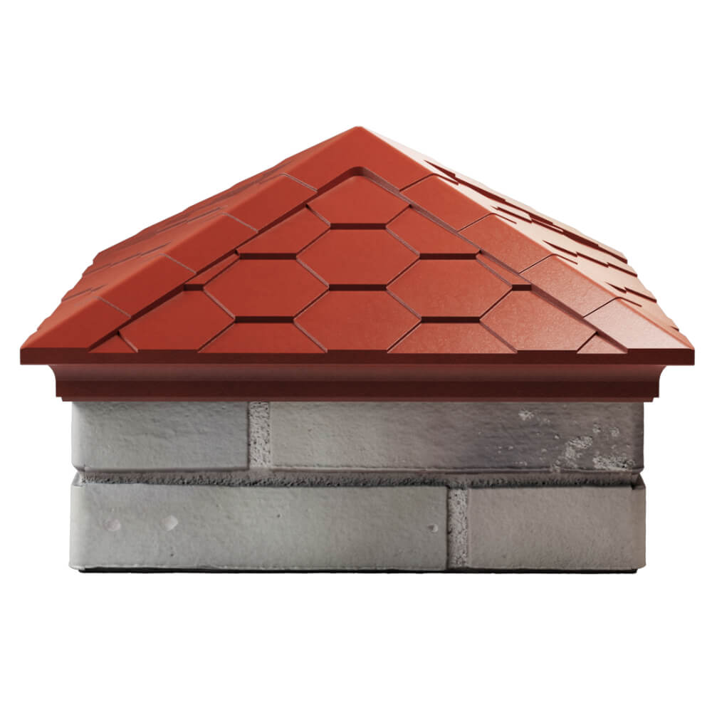 Колпак Zking Эверест Красный на столб 1.5х1.5 кирпича (390х390мм) Ялта фото