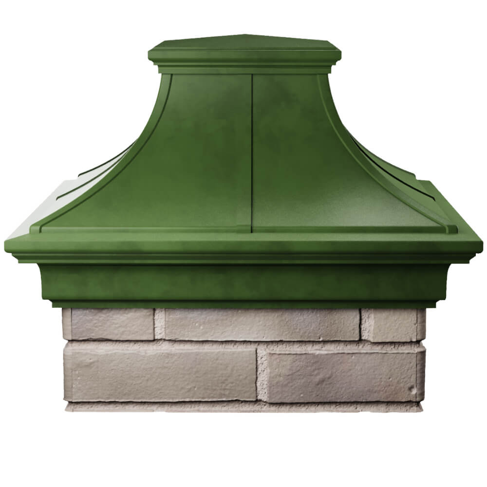 Колпак Zking Монблан Премиум Зеленый на столб 1.5х1.5 кирпича (385х385мм) Ялта фото