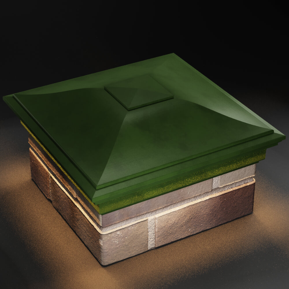 Колпак Zking Монблан Зеленый на столб 1.5х1.5 кирпича (385х385мм) с подсветкой в Ялте фото