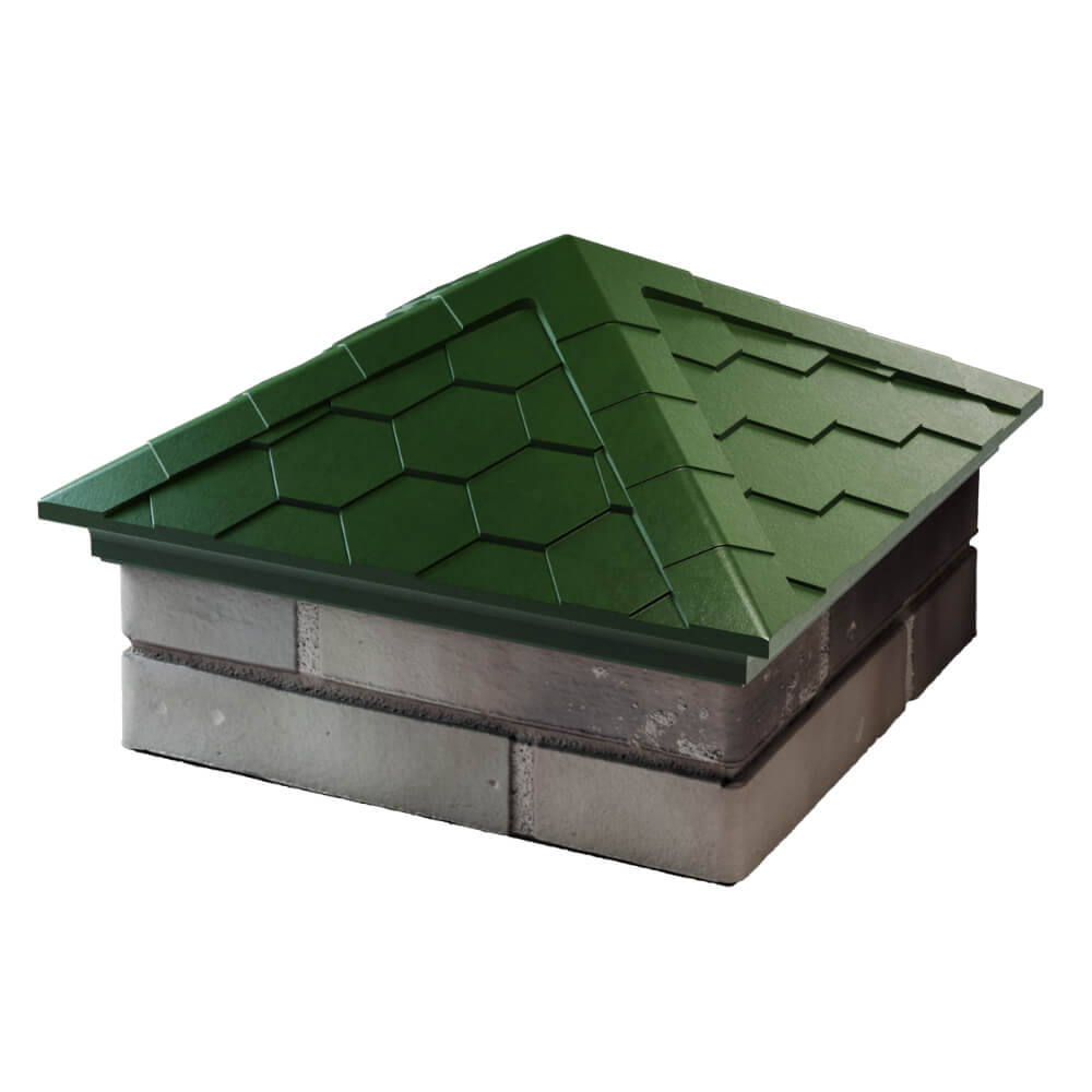 Колпак Zking Эверест Зеленый на столб 1.5х1.5 кирпича (390х390мм) в Ялте фото