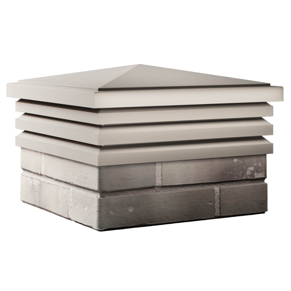 Колпак Zking Бона ХайТек Бежевый на столб 1.5х1.5 кирпича (385х385мм) в Ялте фото