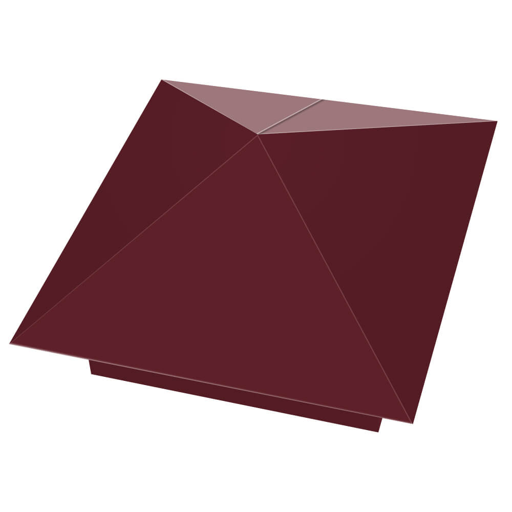 Колпак металлический 390х390мм RAL3005 Красное Вино заборный Ялта фото