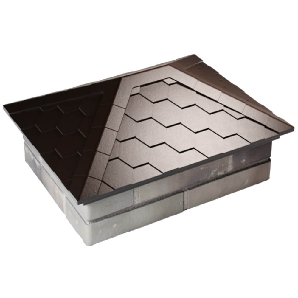 Колпак Zking Эверест Коричневый на столб 2х1.5 кирпича (520х390мм) Ялта фото