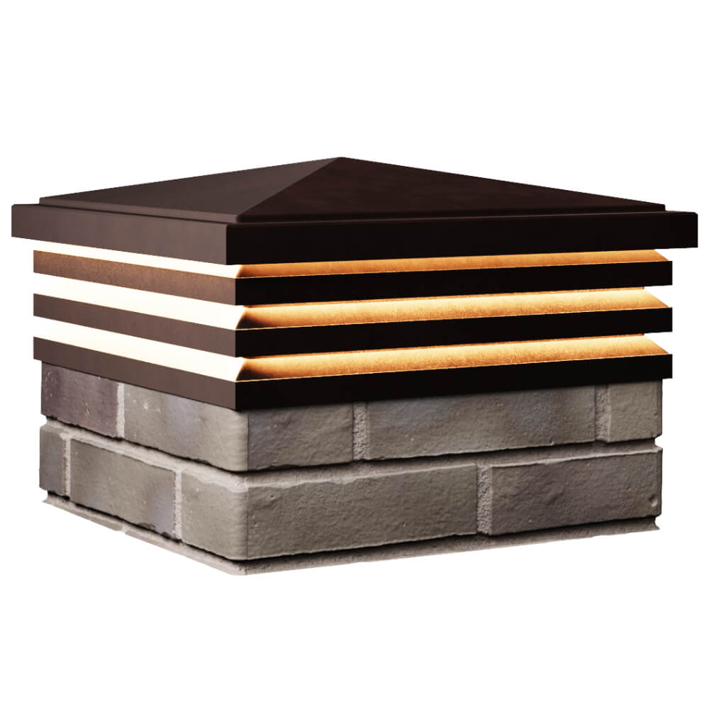 Колпак Zking Бона ХайТек Коричневый на столб 1.5х1.5 кирпича (385х385мм) с подсветкой в Ялте фото