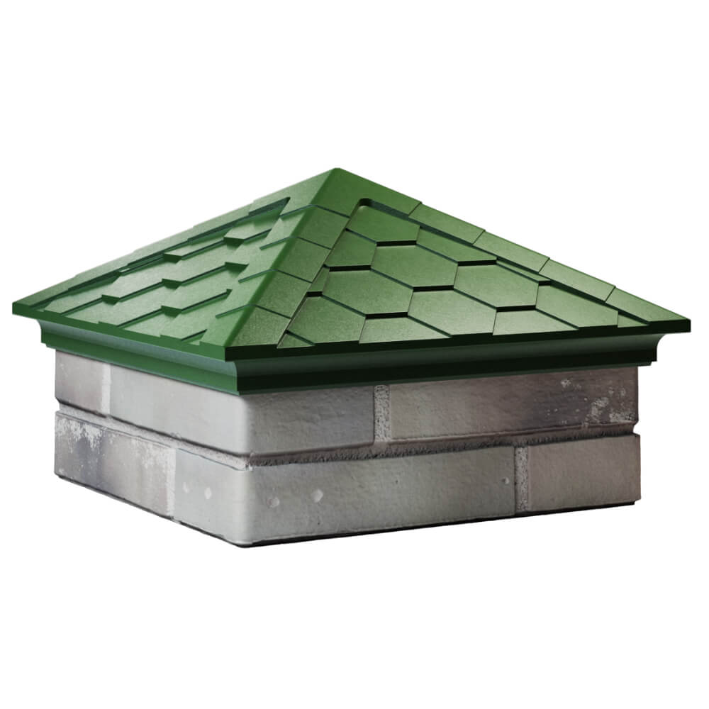 Колпак Zking Эверест Зеленый на столб 1.5х1.5 кирпича (390х390мм) в Ялте фото