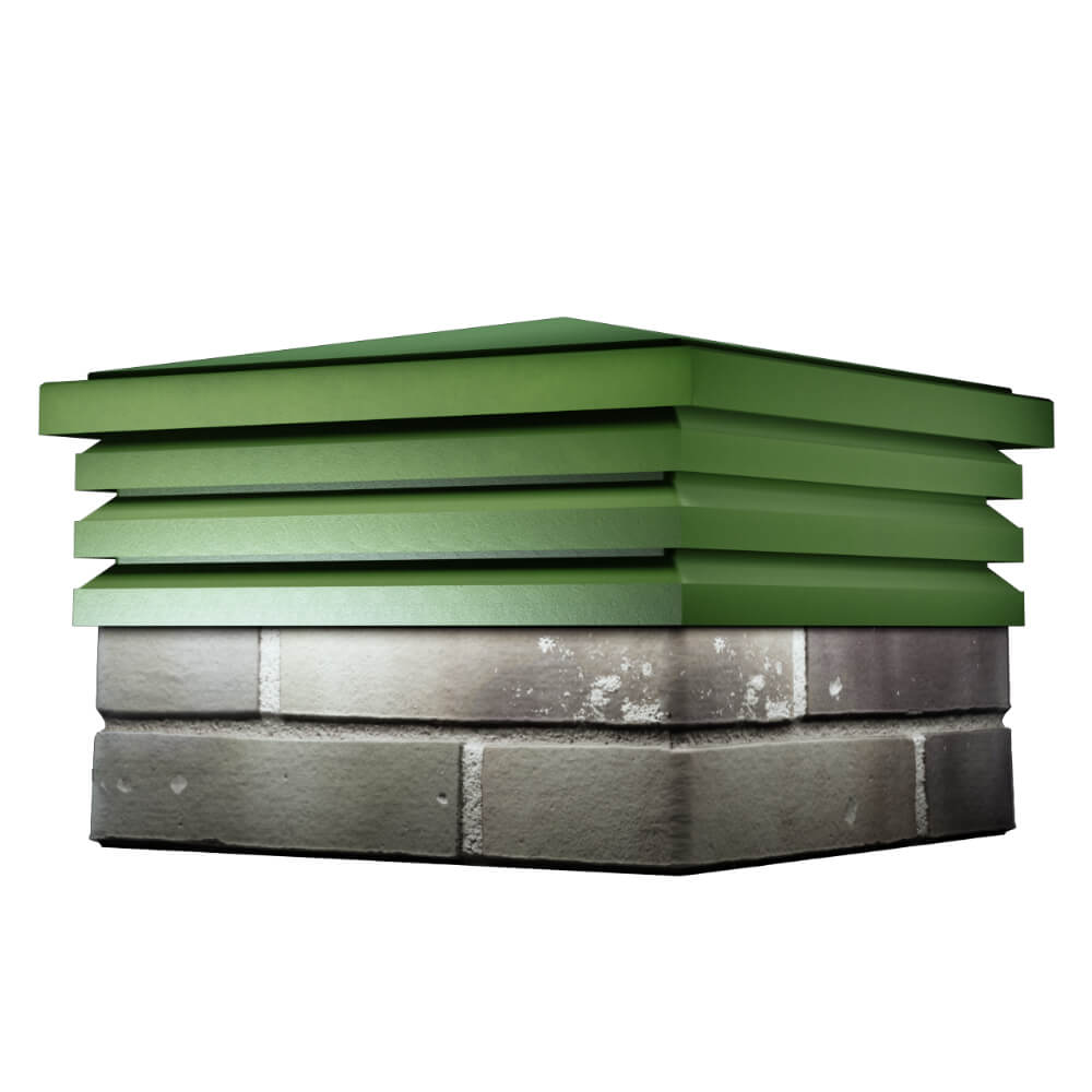 Колпак Zking Бона ХайТек Зеленый на столб 1.5х1.5 кирпича (385х385мм) в Ялте фото