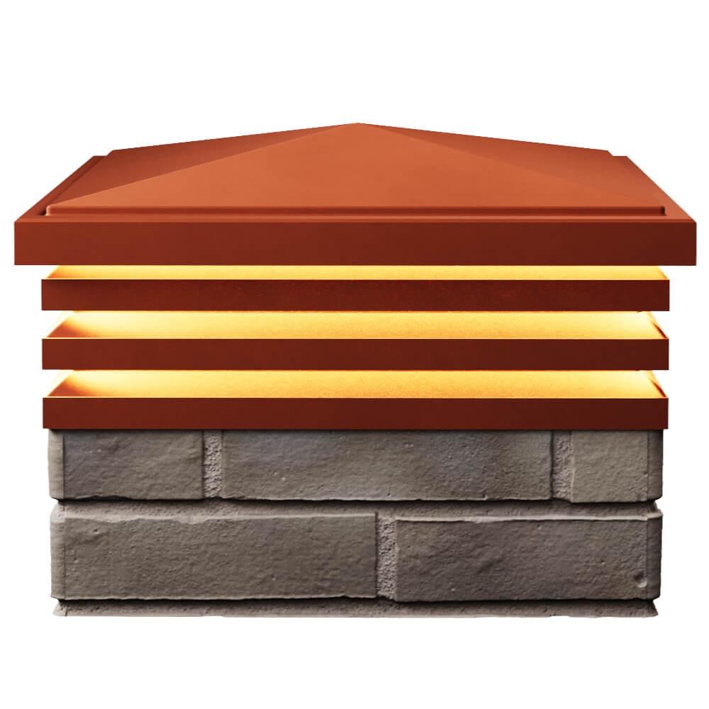 Колпак Zking Бона ХайТек Красный на столб 1.5х1.5 кирпича (385х385мм) с подсветкой в Ялте фото