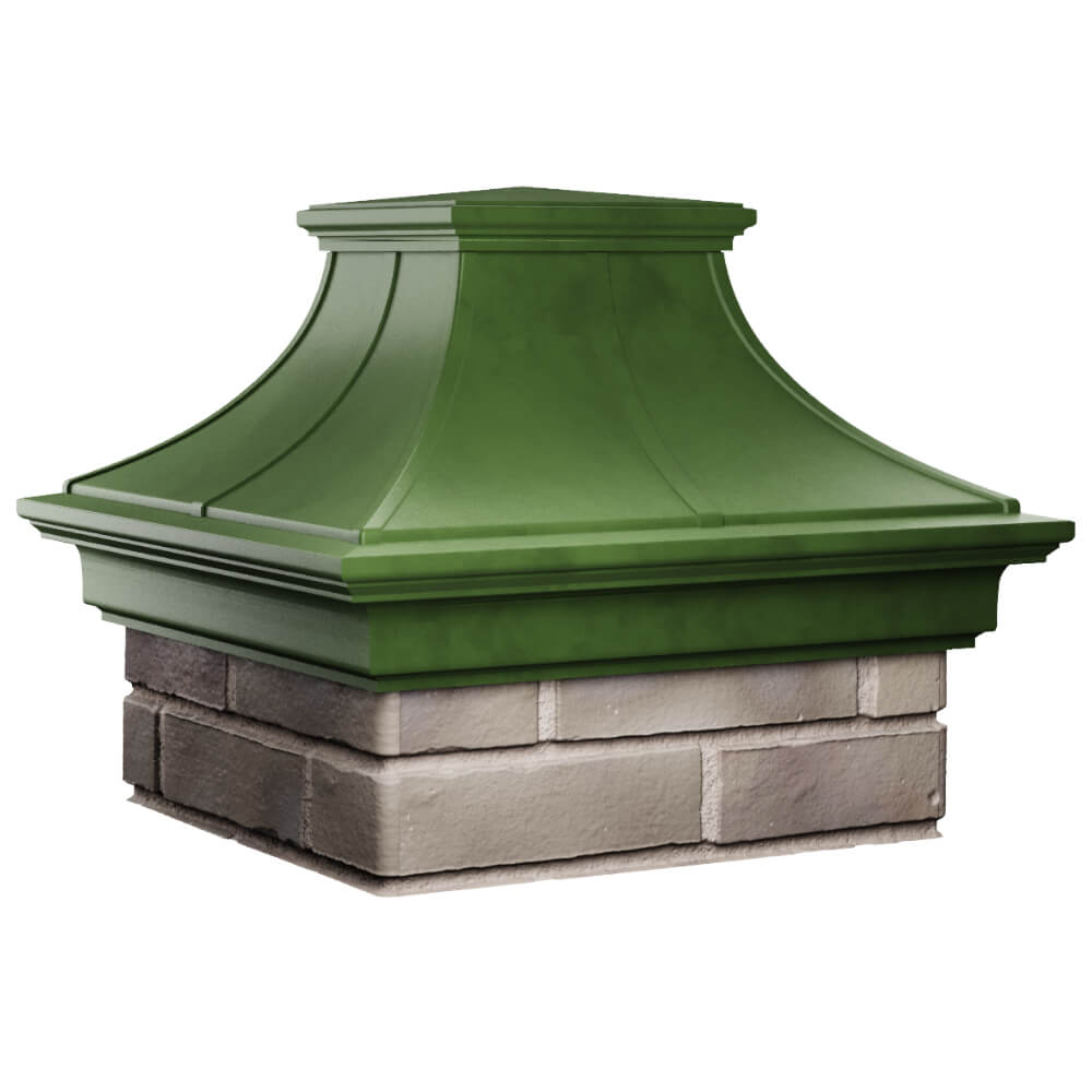 Колпак Zking Монблан Премиум Зеленый на столб 1.5х1.5 кирпича (385х385мм) в Ялте фото