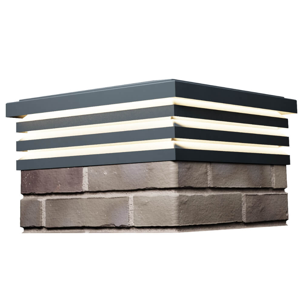 Колпак Zking Бона ХайТек Серый на столб 1.5х1.5 кирпича (385х385мм) с подсветкой в Ялте фото