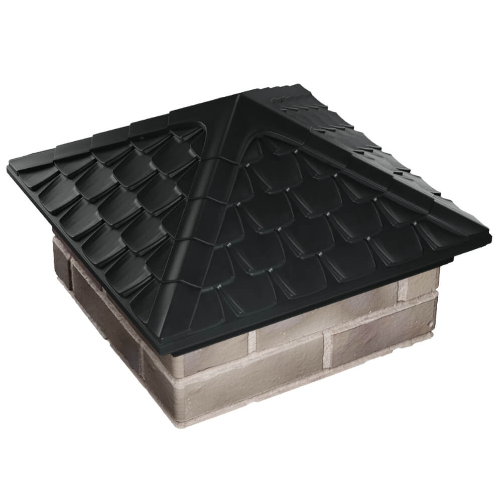 Колпак Zking Эльбрус Черный на столб 1.5х1.5 кирпича (385х385мм) в Ялте фото