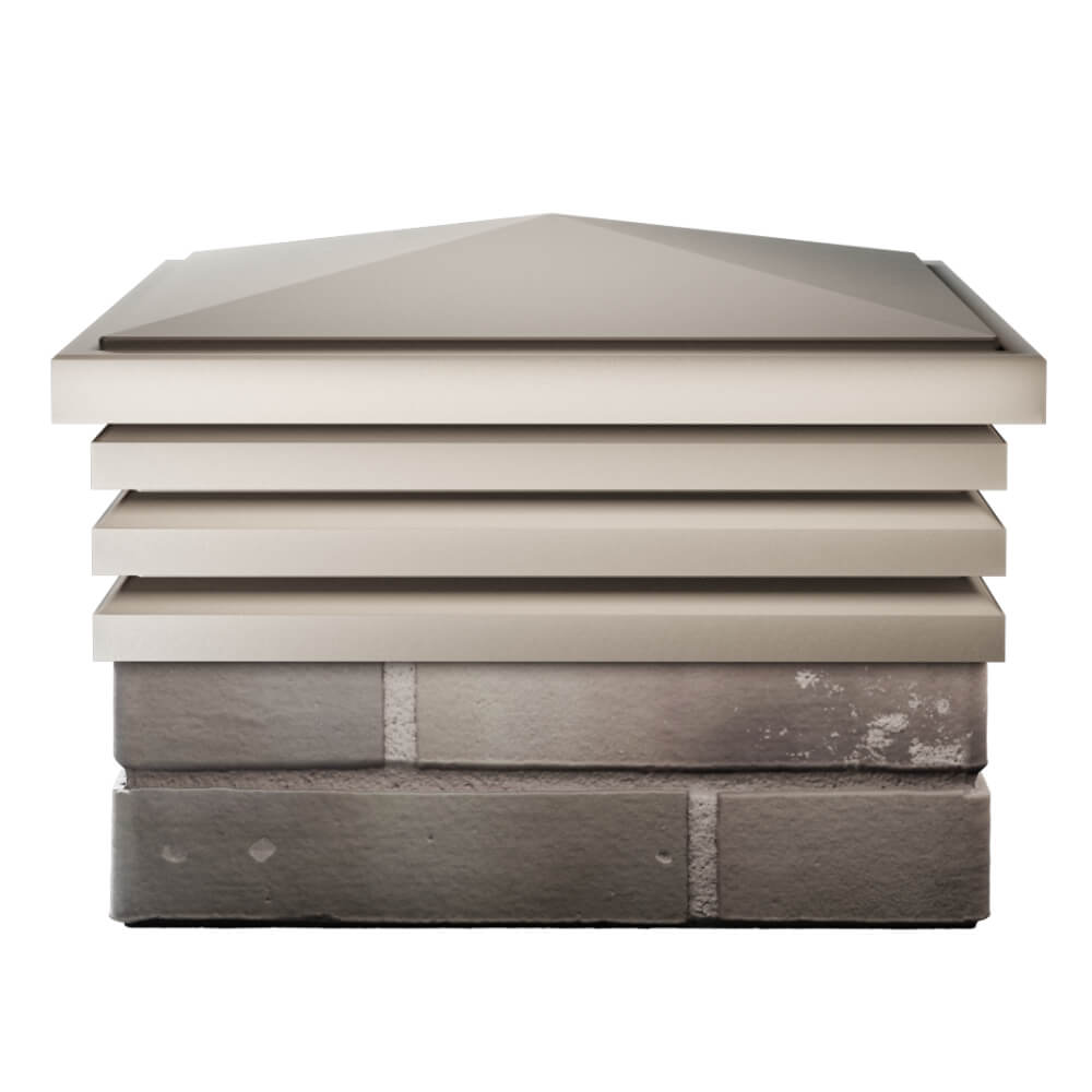 Колпак Zking Бона ХайТек Бежевый на столб 1.5х1.5 кирпича (385х385мм) Ялта фото