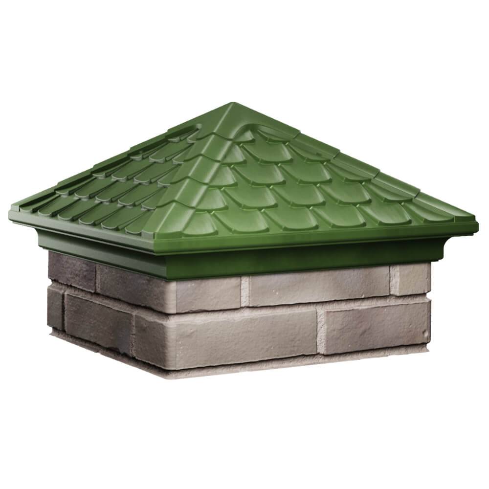 Колпак Zking Эльбрус Зеленый на столб 1.5х1.5 кирпича (385х385мм) в Ялте фото