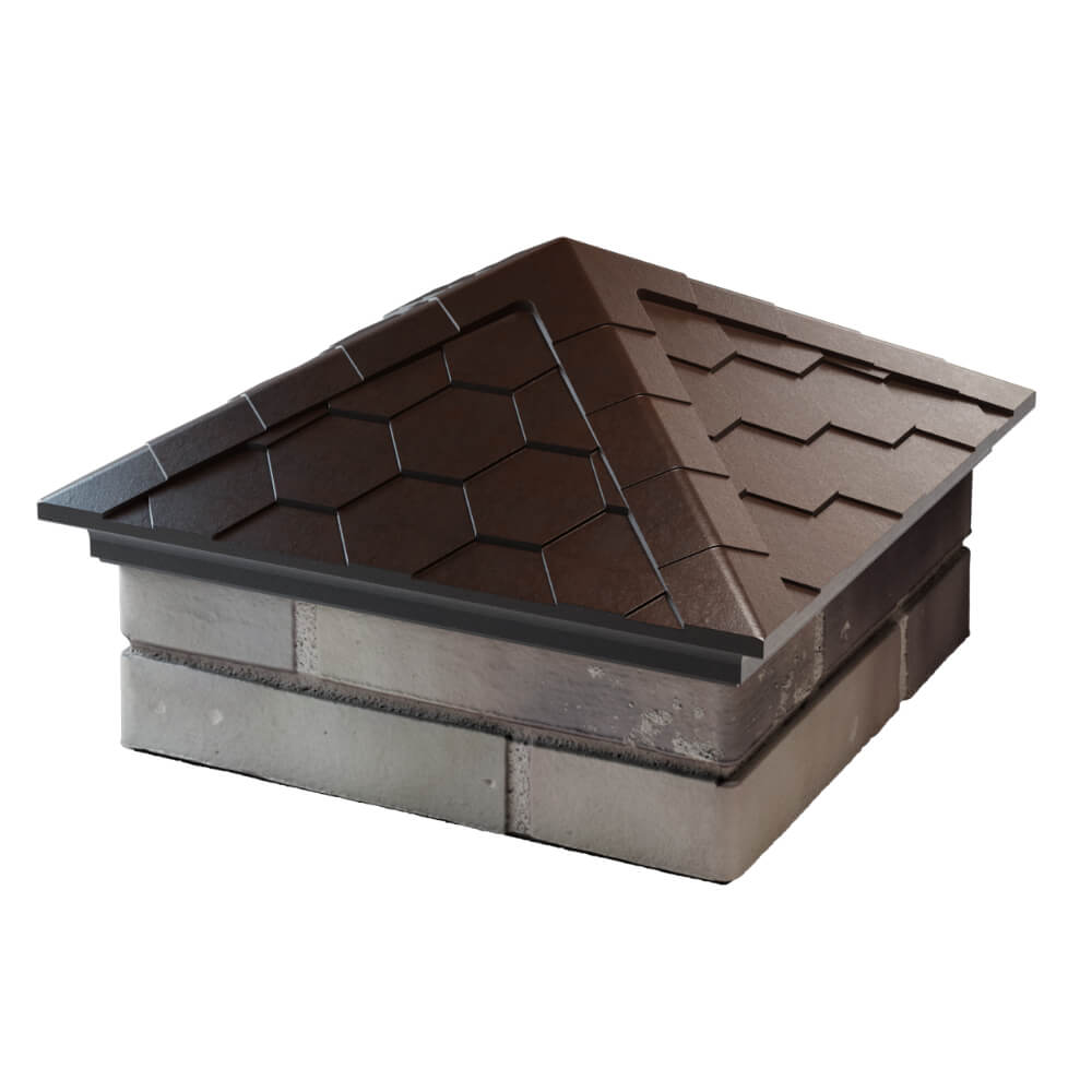 Колпак Zking Эверест Коричневый на столб 1.5х1.5 кирпича (390х390мм) в Ялте фото