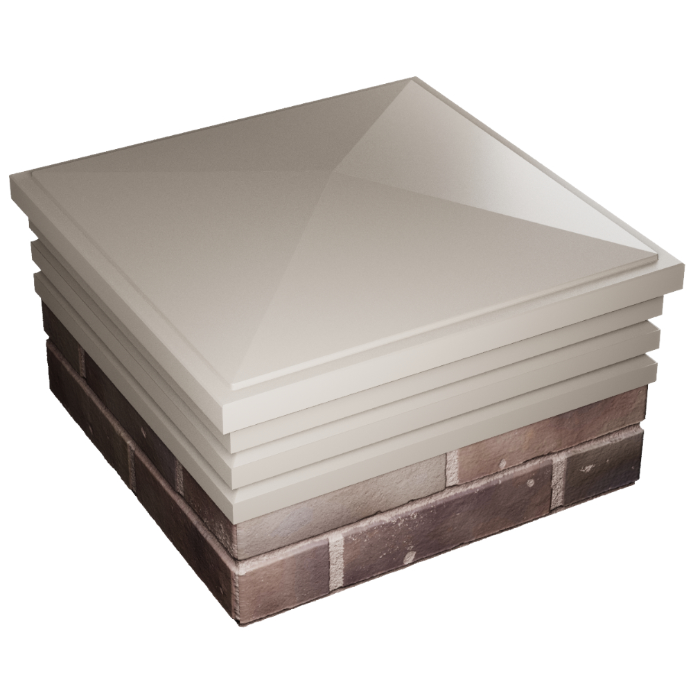 Колпак Zking Бона ХайТек Бежевый на столб 2х2 кирпича (513х513мм) в Ялте фото