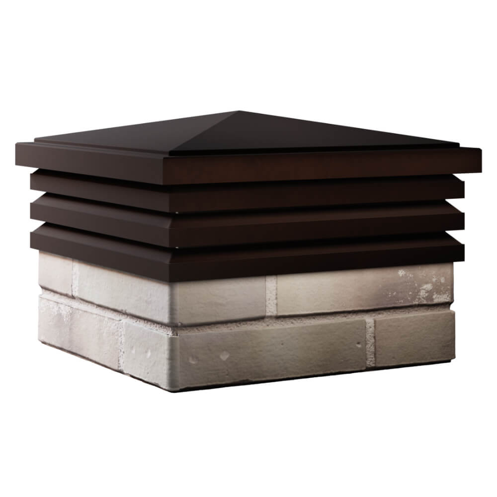 Колпак Zking Бона ХайТек Коричневый на столб 1.5х1.5 кирпича (385х385мм) в Ялте фото