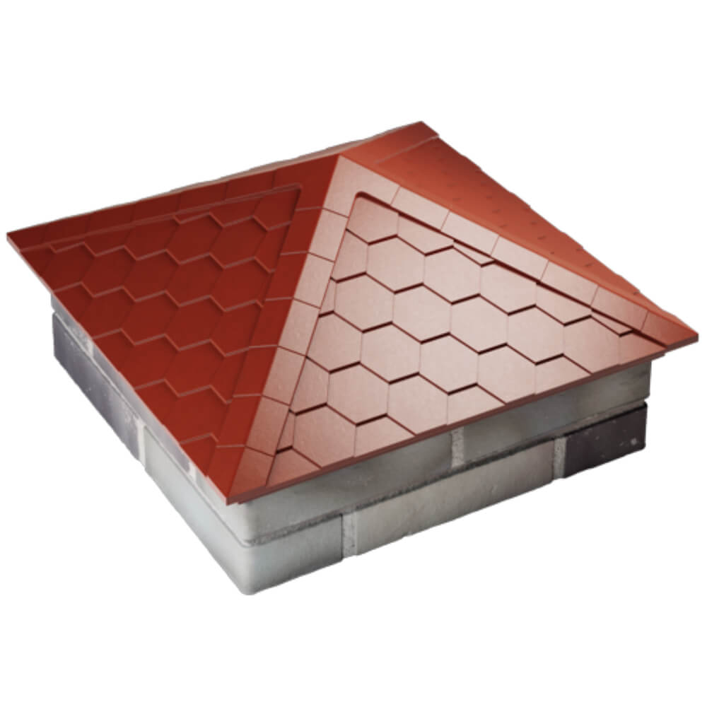 Колпак Zking Эверест Красный на столб 2х2 кирпича (535х535мм) Ялта фото